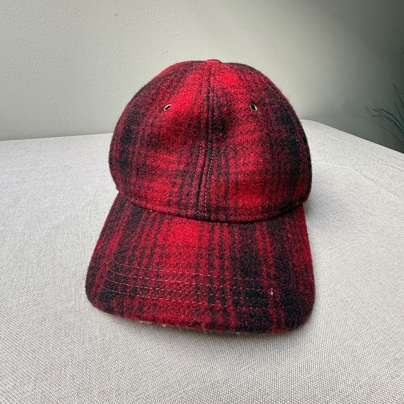 Vintage Woolrich Red and Black Plaid Hunting Hat - Picture 1 of 10